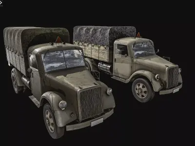 Old Transport Truck  Low-poly 3D model