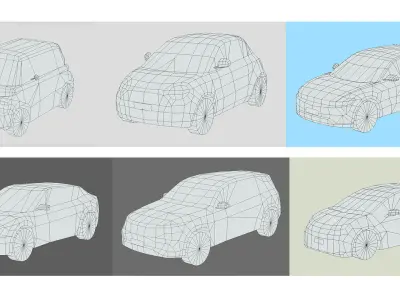 Low-Poly Car Pack 012 - Futuristic Fleet