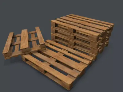 Wooden Pallet GameReady Free low-poly 3D model