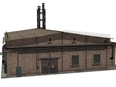 old industrial building  Low-poly 3D model