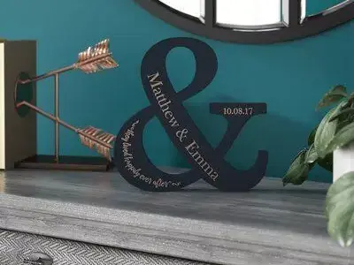 Black Lanza Happy Couple Personalized Letter Blocks Free 3D model