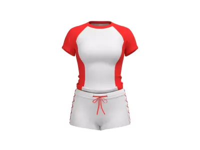 Female Tshirt And Short 3D model