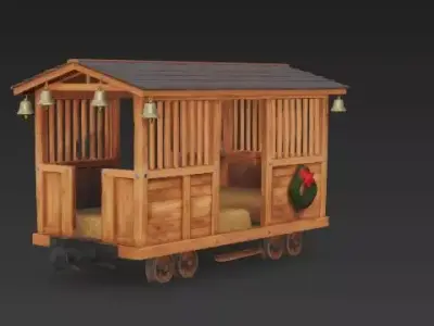 Reindeer Stable Stock Car 3D Model Low-poly 3D model