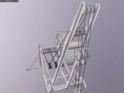 Wood crane 01 Low-poly 3D model