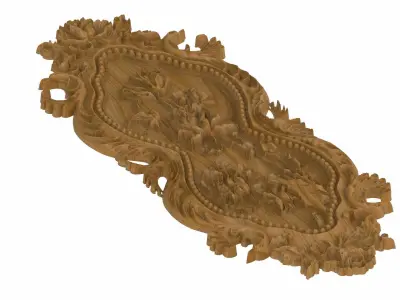Carved panel painting STL 3D model 22