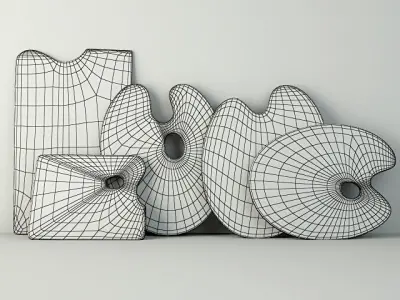 Vintage Artist Palettes 3D model