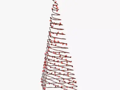 Wire Christmas Tree with LED Lights M1 3D model