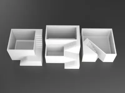 Pack 3 elegant Pot plants vase printable 3D print model