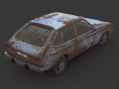 Abandoned Car - Chevrolet Chevette Low-poly 3D model