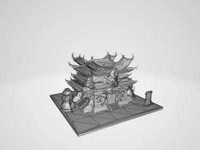 White film ancient architecture 3D model buy