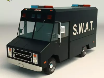 Low Poly SWAT Van 01 Low-poly 3D model
