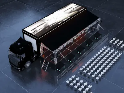 truck  stage bus  3D model