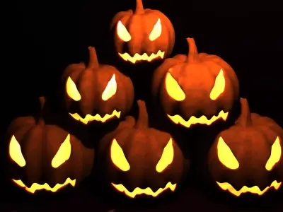 Halloween jack o lantern pumpkins Free low-poly 3D model