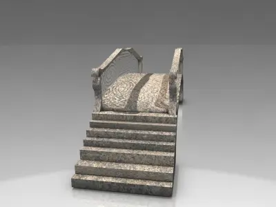 Low poly fantasy bridge Low-poly 3D model