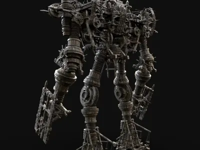 MECH GIANT ROBOT SIEGE ENGINE MACHINE WAR AAA CONSTRUCTION MECHA Low-poly 3D model