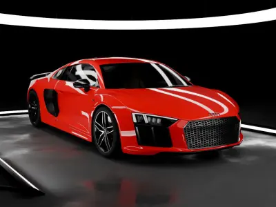 Simple Lighting Automotive Studio Scene Vol 02  3D Blender File 3D model