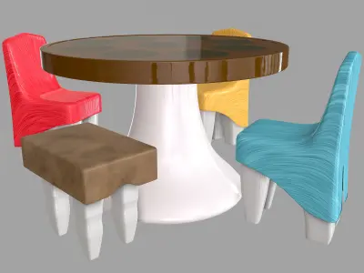 children table and chair 3D model