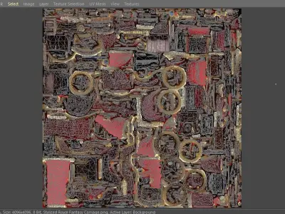 Stylized Royal Fantasy Carriage - AI Low-poly 3D model