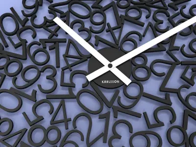 Karlsson Mixed Numbers Clock 1 3D model