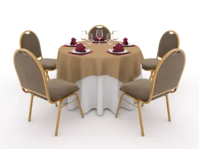 Banquet Table and Chair 16 3D model