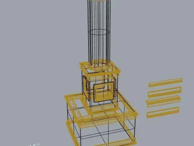 Column with moundings 3D model