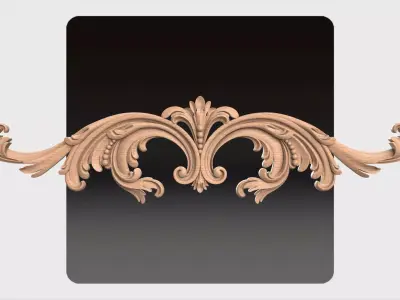 Carved decor ornament for cnc 29 3D model