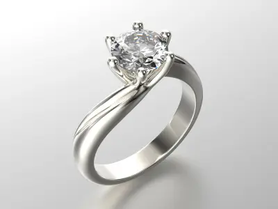 Jewelry Engagement Ring with diamond 0073 Set of sizes FBX 3dm 3D print model