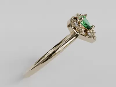 heart stone ring 3D print model