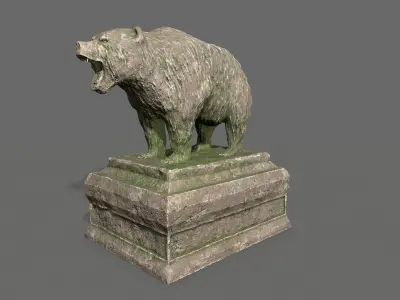 Bear Statue 8 Low-poly 3D model