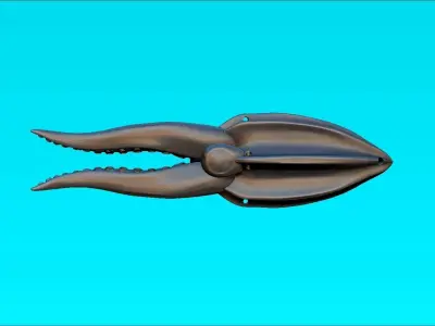 squid octopus like one-piece fishing lure 3D print model