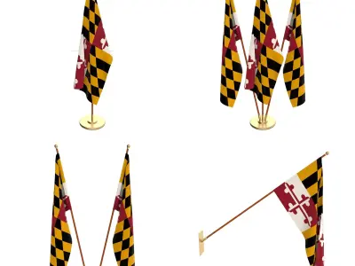 Maryland Flag Pack 3D model
