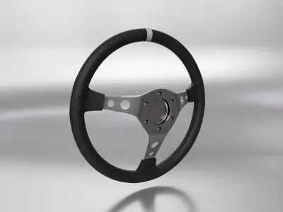 Racing Steering Wheel Low-poly 3D model
