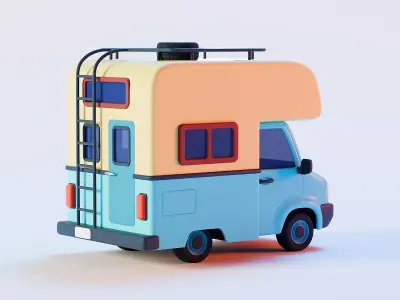 Stylized camper van 3D model