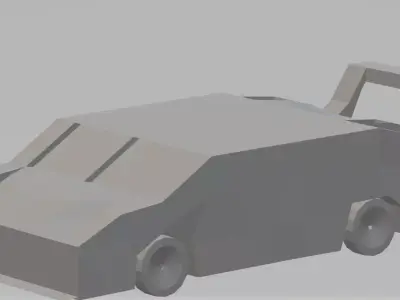 Racing car starting model Low-poly 3D model
