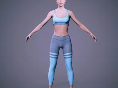 Female Character - Lea - Fitness Low-poly 3D model