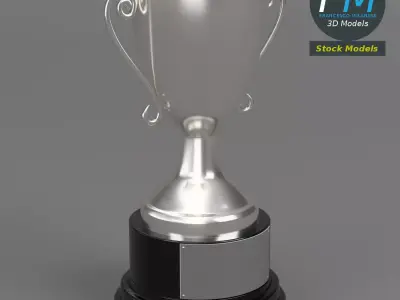 Silver trophy cup 3D model