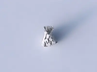 Vase twist puffy triangle with cuts 3D print model