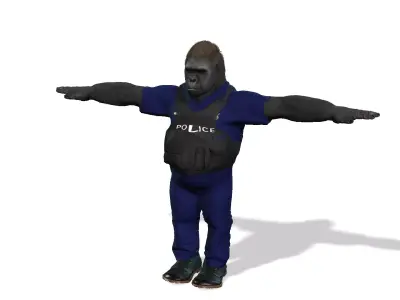 POLICE OFFICER Low-poly 3D model