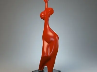 Virgo modernist sculpture P 3D print model