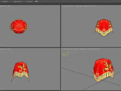 Cartoon chinese bride with red hijab - veil - silk scarf Low-poly 3D model