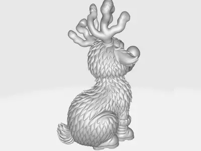 Cute Rudolph Reindeer Christmas Decor Festive Holiday Ornament 3D print model