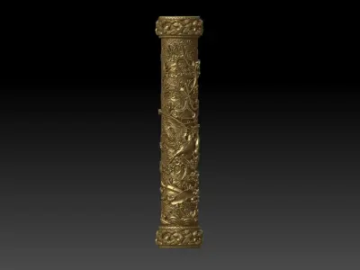 Dragon and Phoenix columns 3D print model