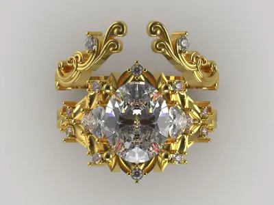 STL 3DM bride wedding ring model wr0108 3D print model