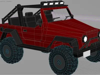 Low Poly Jeep wrangler - wrangler Low-poly 3D model