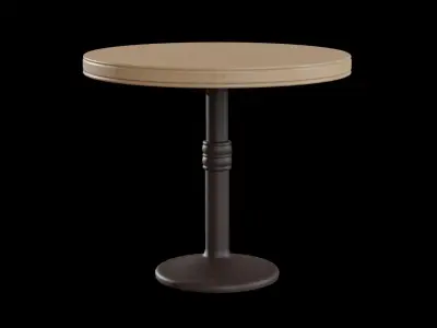 Round Sienna Dining Table pine wood Low-poly 3D model