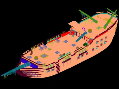Game Seabed wreckage - wreck wreckage 06 3D model