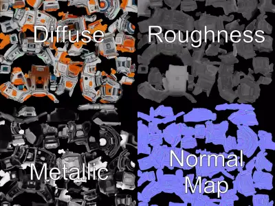 Futuristic SciFi Energy Core model pack Low-poly 3D model