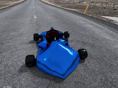Go Kart Racing Car Blue Electric 3D MODEL  Low-poly 3D model