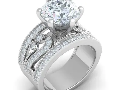 Luxury Solitaire Ring  3D print model