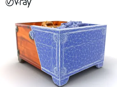 Jewelry Chest with Precious Stones model pack Low-poly 3D model